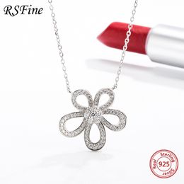 925 Sterling Silver sunflower necklace for women with sweet and full diamond famousFine Jewellery wholesale Factory