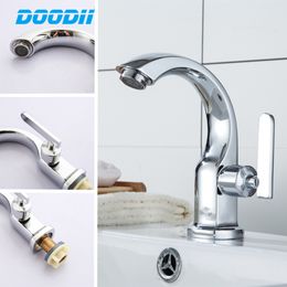 Wholesale And Retail Basin Faucet Bathroom Sink Faucet Single Handle Hole Faucet Deck Mount Cold Water Tap Torneira Doodii T200107