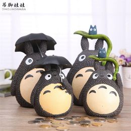 My Neighbor Totoro Piggy Bank Resin Totoro Figurines Japanese Style Coin Money Box 1 Piece Free Shipping 201125