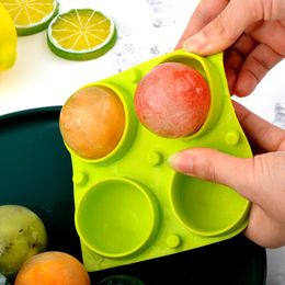 Ice Cube Maker Ball Mould 4 Grids Silicone Ball DIY Cocktail Whiskey Form For Ice Cubes Tray Ice Cream Mould Bar Accessories LX3959