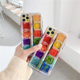 -Ретро цвет пигмент краски масла коробки телефон чехол для iPhone 11 Pro XS Max случай Силиконовый чехол для iPhone XR X 7 8 Plus Симпатичные случаи