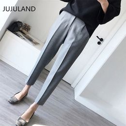 Plus Size Formal Pants for Women Office Lady Style Work Wear Straight Trousers Female Clothing Business Design New Hot Fashion LJ201103