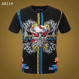 designer Shirts Mens Skull Summer Basic Solid crystal T-shirt Casual Tees Punk luxury clothing print letter Skateboard tops Tee Fashion clothing short sleeve