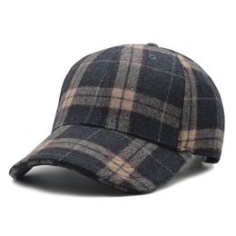Winter Male Winter Felt Hats Old Man Outdoors Warm Wool Cap Big Head Men Plus Size Baseball Caps 56-62cm 220117