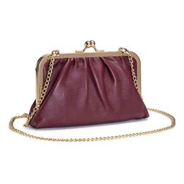 NXY Evening Bags Luxury Brand Design Genuine Leather Clutches Women Party Wedding Hand Bag Chain Crossbody Purses Wallet Clutch 220129