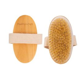 Natural Bristle Brushes Wooden Bath Shower Brush Dry Skin Soft SPA Body without Handle WY1188-LXL