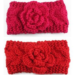 2020 Flower Baby Girl Head Bands Knitted Headbands Children Braided Ear Warmers Winter Warm Headwrap Fashion Hair Accessories 8 Colors