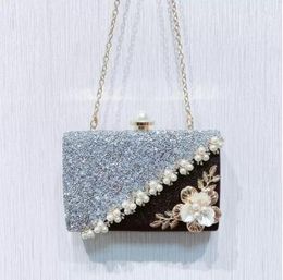 HBP Lady's Black and White Color Matching Rhinestone Handbag Satin Fashion Solid Hasp for Women Celebrities Evening Bags Qq005