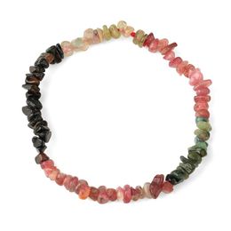 Multicolor Tourmaline Bracelets Natural Stone Raw Mineral Chip Bead Women Strand Bracelet Healing Jewellery Men Wristlet