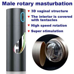 Nxy Sex Men Masturbators Automatic Powerful Rotary Artificial 3d Vagina Cup Erotic Toys for Man Soft Tpe Masturbation Pump Vibrator 1222