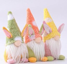 Easter Bunny Gnome Handmade Schwedische Tomte Kaninchen Plüschtiere Puppe Ornamente Ferienhaus Party Dekoration Kinder Ostern Geschenk Niedlich