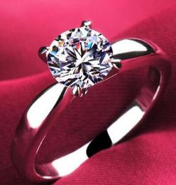 2022 bei disegni anelli d'oro 2021 NUOVO 18K CLASSIC 1.2CT oro bianco placcato oro grande cz anelli di diamante Top design 4 Prong bridal wedding bellissimo anello carino bella per le donne