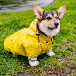 Pet Dog Raincoat Poodle Bichon Schnauzer Welsh Corgi Clothes Shiba Inu Samoyed Dog Clothing Waterproof Coat Jacket Outfit 201225273H