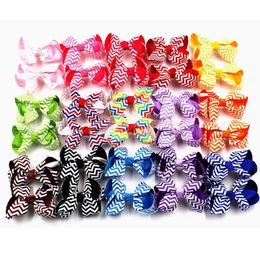 Baby Stripe Bow Hairpins 3 Inch Girls Mini Designer Bowknot Hair Clips Children Cute Barrettes Travel Hairs Accessories