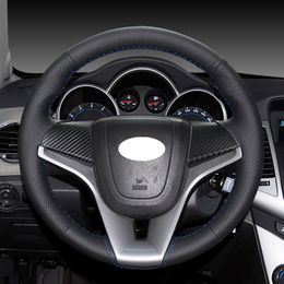 Bricolage PU cousu main en cuir volant de voiture Couverture pour Chevrolet Cruze Aveo 2009-2014 2011-2014 Holden Cruze 2010 15po 38cm