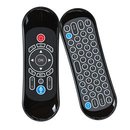 T120 Mini Voz Teclado Sem Fio 2.4G Fly Air Mouse 7 Cores Backlit Teclado Remoto Controlador para Android TV Box