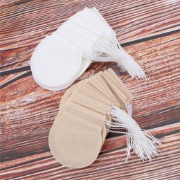 100 Pcs/Lot Tea Philtre Bags Coffee Tools Unbleached Paper Bag with Drawstring Disposable Round Strainers For Loose Leaf