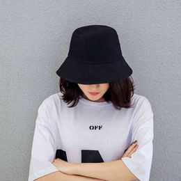 Harajuku Fisherman Hat Woman Spring Summer Sunshade Hat Man Candy Colour Flat Top Bucket Hats Head Outdoor Bucket Caps Cotton New G220311