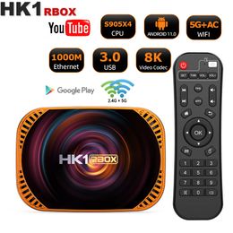 HK1 RBOX X4 Android 11 tvbox Amlogic S905X4 Smart TV BOX 8K 4GB 32GB 3D 2.4G 5G Wifi 8K 1000M Set topbox