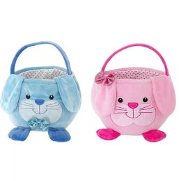 2022 Easter Basket Solid Colours Children's Bunny Lovely Candy Bags Box Halloween Kids Plush Portable Gift Baskets Egg Toddler Festive Handbags GT9RXNO