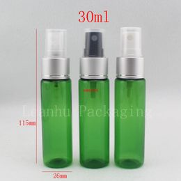 50pcs 30ml green Colour spray perfume small bottle with silver sprayer pump ,30cc bottle,wholesalegood package