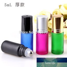 Oil Bottle Perfume Vials Glass with Metal 5ml Black,gold,silver Cap Rose Red, Green,blue, Roll In Empty Essential Roller All