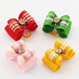 Armi store Handmade Ribbon Hair Dog Bow Dogs Grooming Bows 6021030 Small Pet Accessories Wholesale LJ201130