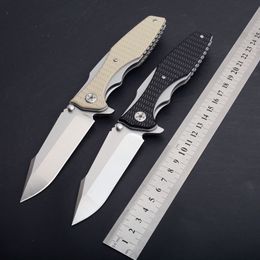 High Quality 0393 Flipper Folding Knife 8Cr13Mov Satin Blade G10 + Steel Handle Ball Bearing Fast Open Folding Knives EDC Gear