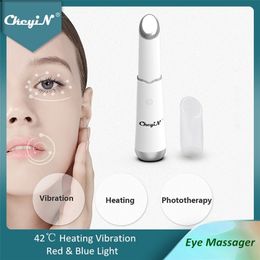 CkeyiN Lonic 42 Electric Eye Massager Pon Therapy High Frequency Vibrating Beauty Instrument Anti Ageing Wrinkles Dark Circle 220216