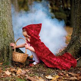 Children Little Red Riding Hood Cloak Velvet Halloween Cosplay Magician Cloak Stage Performance Shawl In Stock Free Shipping