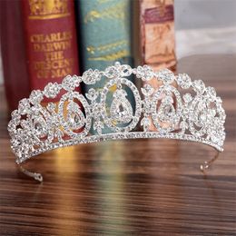 KMVEXO Fashion Crystal Wedding Bridal Tiara Crown For Women Prom Diadem Hair Ornaments Wedding Bride Hair Jewellery Accessories Y200424