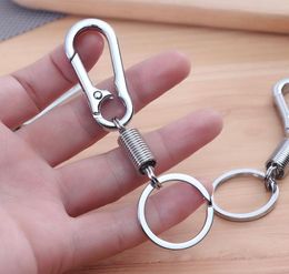 Stainless steel Gourd Buckle carabiner keychain Waist Belt Clip anti-lost buckle hanging retractable keyring outdoor tools#8937