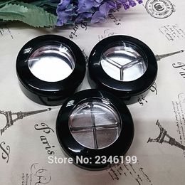 50pcs/lot Empty Eye Shadow Jar with Aluminum Pan, Cream Skylight Puff Powder Tins, Round Brush/Lip Gloss Container