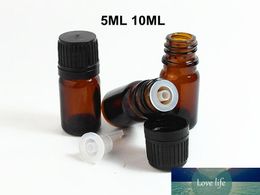 5ml 10ml Amber Glass Bottles Dropper for Essential Oil Aromatherapy Cosmetic Containers 5CC Amber Glass Bottle with Plastic Cap