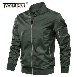 TACVASEN Jackets Men Autumn Casual Baseball Jacket Coats Military Army Bomber Pilot Jackets Outwear Fashion Slim Fit Coats M- LJ201013