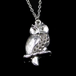 Fashion 41*22mm Owl Pendant Necklace Link Chain For Female Choker Necklace Creative Jewellery party Gift