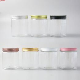 24 x 250g Empty Clear Cosmetic Cream Containers Jars 250cc 250ml for Cosmetics Packaging Plastic Bottles With Metal Lidshigh qualtity