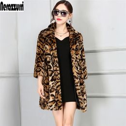 Nerazzurri Luxury Faux Fur Jacket Women Winter Leopard Coat Oversized Furry Fluffy Fake Fur Coats Plus Size 4XL 5XL 6XL 7XL 201212
