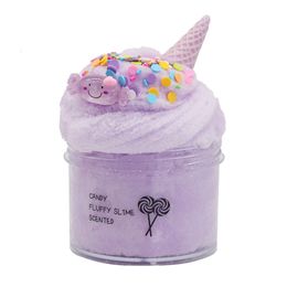 8oz 200ml Cloud slime Non-Sticky and Super Soft Scented Slime Candy Slimes with Cute Charm Stress Relief Toy 201226