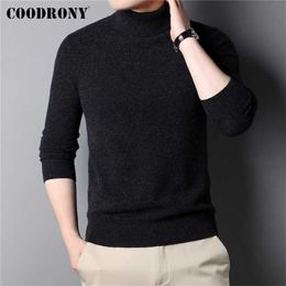 COODRONY Brand Autumn Winter Thick Warm Turtleneck Sweater Top 100% Pure Merino Wool Pullover Men Cashmere Knitwear Jersey C3112 211221