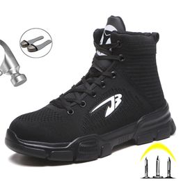 New Men's Puncture Proof Men Steel Toe Cotton Winter Light Safety Boots Work Shoes Male Y200915