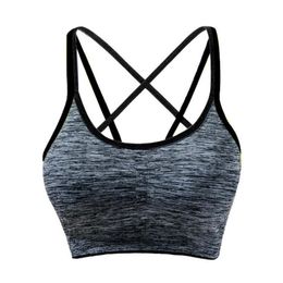 Women Running Workout Top Wire Free Padded Yoga Sports Bra Fitness Push Up Quick Dry Seamless Brassiere Lingerie Soft