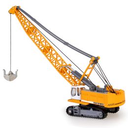 Alloy Diecast 1:87 Crawler Tower Cable Excavator Diecast Model Engineering Vehicle Tower Crane Collection Gift for Kids Toy LJ200930