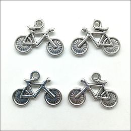 Wholesale Lot 100pcs Retro Tibetan Silver Bike Bicycle Zinc Alloy Charms Pendants for Jewellery Making DIY Jewellery Findings 15x20mm