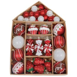 70-Pack Shatterproof Christmas Ball Ornaments Set Decorative Pendants Reusable Hand-held Gift for Xmas Tree LAD-sale 201204