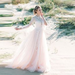 Long Bell sleeves Country Wedding Dresses Apliques Lace Sexy Open Back Illusion Garden Boho Beach Bridal Gowns Cheap Plus Size Wedding Dress