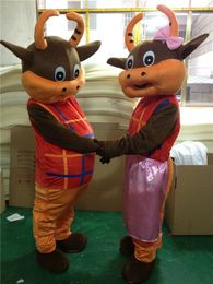 Mascot Costumes Cute Bull Mascot Costume Furry Suits Party Game Dress Outfits Carnival Halloween Christmas Easter Advertising Clothes