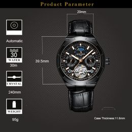 KINYUED Classic Mens Watches Automatic Mechanical Watch Tourbillon Clo Genuine Leather Waterproof Military Retro Wristwatch KINYUED Classic Mens Watches Automatic Mechanical Watch Tourbillon Clo Genuine Leather Waterproof Military Retro Wristwatch