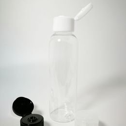 100pcs 100ml Clear Plastic Bottle With Black clear white Flip Cap Emulsion Empty Refillable Lotion Liquid
