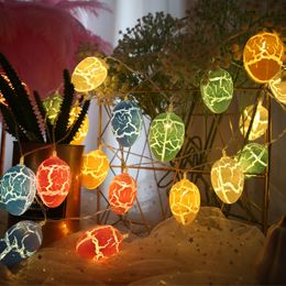 1.5M LED Easter Eggs Decoration 10Pcs Colorful Crack Eggs LED Lights String Easter Decoration For Home Kids Holiday Gifts
